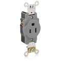 Product Image of 15A Single Receptacle/outlet, Self-grounding (Gray)