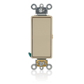 Product Image of Decora Plus Single Pole Rocker Switch, Momentary Contact, Commercial, 15 A, 125V Back and Side Wire, Self-Grounding (Ivory)