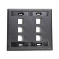Product Image of Dual-Gang Quickport, Wallplate w/ ID Windows, 6-port (Black)