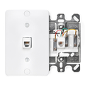 Product Image of Telephone Wall Phone Jack, 6p4c, Screw Terminals (White)