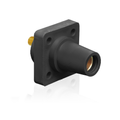 Product Image of 16 Series Female Panel Receptacle, Cam-Type, 90-Degree, Threaded Stud Length, 3/4", Taper Nose, 400A Max, Cable Range, #2 to 4/0 AWG (Black)