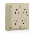 Product Image of 4-in-1 SuRGe Protective Quadruplex Receptacle Outlet,  15A, 125V Side Wire, NEMA 5-15R, 2-Pole, 3-Wire (Ivory)