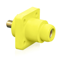 Product Image of 18 Series Single Pole Cam Type Female Panel Receptacle, Ball Nose, .75" Threaded Stud Termination, 90 Degrees, Cable Range #2, 4/0, 400A Max (Yellow)