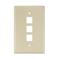 Product Image of Midsize Single-Gang Quickport, Wallplate, 3-port (Ivory)