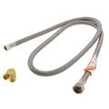 Product Image of 48" Braided Stainless Steel No-Burst Dishwasher Connector w/ MIP Elbow (3/8" Compression x 1/2" FIP)