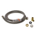 Product Image of 48" Braided Stainless Steel Fits-All Dishwasher Connector w/ MIP Elbow & Adapters (3/8" Comp. x 1/2" FIP)