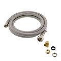 Product Image of 72" Braided Stainless Steel Fits-All Dishwasher Connector w/ MIP Elbow & Adapters (3/8" Comp. x 1/2" FIP) 