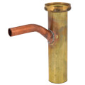 Product Image of 1-1/2" x 6" Rough Brass Dishwasher Tailpiece with Solid Brass Nut, 22 GA, Direct Connect (1/2" Copper - Long Branch)