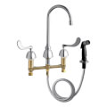 Product Image of 1.5 GPM 5-1/4" Deck-Mounted Manual Faucet with Rigid/Swing Gooseneck Spout & Side Spray