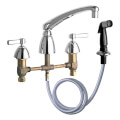 Product Image of 1.5 GPM 8" Deck-Mounted Manual Faucet w/ L-Type Swing Spout & Side Spray