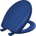Product Image of Round Plastic Toilet Seat, STA-TITE, Easy-Clean, Whisper-Close (Colonial Blue)