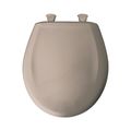 Product Image of Round Plastic Toilet Seat, STA-TITE, Easy-Clean, Whisper-Close (Fawn Beige)