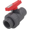Product Image of T-645 1-1/4" Gray PVC Single Union Ball Valve (Threaded)