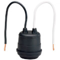 Product Image of Keyless Lampholder for Temporary Lighting, Medium Base, Two 6" Leads - Black (250V/660W)