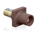 Product Image of Male, Panel Receptacle, 90-Degree, Double Set Screw, 2/0-4/0 AWG, 400A Max., 16 Series Taper Nose (Brown)