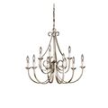 Product Image of Dover 29" 9 Light 2 Tier Chandelier (Brushed Nickel)