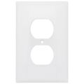 Product Image of 1-Gang Duplex Receptacle Wall Plate, Mid-Size, Thermoset - White