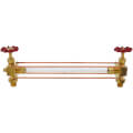 Product Image of 1/2" NPT Rough Bronze Water Gauge w/ EPDM Glass Seal & Rod, Aluminum Type Wheel (5/8" OD x 12" Length)