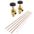 Product Image of 1/2" Square Composition Water Gauge w/ 12" Glass & Rod (w/ Auto Ball Valve)