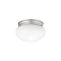 Product Image of Ceiling Space 7.5" 1 Light Flush Mount w/ White Globe (Brushed Nickel)