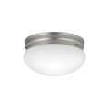 Product Image of Ceiling Space 9" 2 Light Flush Mount w/ White Globe (Brushed Nickel)