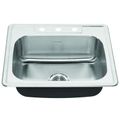 Product Image of Colony 25" x 22" Stainless Steel 3-Hole Topmount 1-Bowl Kitchen Sink (Stainless Steel)