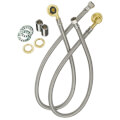 E-Z Install Wall Mount Stainless Steel Water Line Kit, 3/8", 30" Long, (Includes Mounting Hardware)