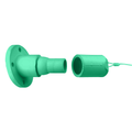 Product Image of 22 Series Ball Nose In-Line Threaded Female Panel Receptacle, 15-Degree, Cam-Type, Cable Range 250-750MCM, 690Amp GREEN, includes protective cap