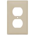 Product Image of 1-Gang Duplex Receptacle Wall Plate, Standard Size, Thermoset - Ivory