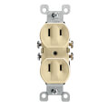 Product Image of Non-Grounding Residential-Grade Duplex Receptacle w/ Ears - Ivory (1-15R, 15 Amp, 125V)