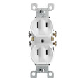 Product Image of Non-Grounding Residential-Grade Duplex Receptacle w/ Ears - White (1-15R, 15 Amp, 125V)