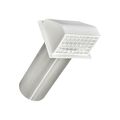 Product Image of 4" White Plastic Wall Exhaust Hood Vent w/ Spring Damper & Screen, Flat Flange, 11" Pipe
