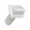 Product Image of 4" White Plastic Wall Exhaust Hood Vent w/ J-Channel, Spring Damper, Removable Screen, 11" Pipe