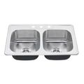 Product Image of Colony 33" x 22" Stainless Steel 3-Hole Top Mount Double-Bowl ADA Kitchen Sink (Stainless Steel)