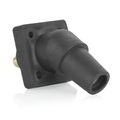 Product Image of 16 Series Female Panel Receptacle, Cam-Type, 45- Degree, Threaded Stud, Taper Nose, Cable Range- #2 to 4/0 AWG, 400A Max (Black)