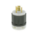 Product Image of Industrial Grade Locking Plug, 20A, 2P, NEMA L5-20P - Black/White (125V)