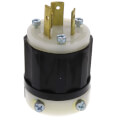 Product Image of Industrial Grade Locking Plug, 20A, 2P, NEMA L8-20P - Black/White (480V)