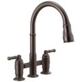 Product Image of Broderick Two Handle Pull-Down Bridge Kitchen Faucet, 1.8 GPM (Venetian Bronze), 2390L-RB-DST