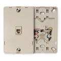 Product Image of Telephone Wall Jack, 6p4c, Screw Terminals (Ivory)