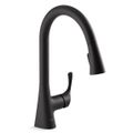 Product Image of Valton 1-Handle Pull Down Kitchen Faucet (Matte Black), 24276-BL