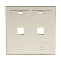 Product Image of Dual-Gang Quickport, Wallplate w/ ID Windows, 2-port (Ivory)