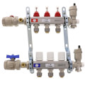 3 Loop Stainless Steel Radiant Heat Manifold w/ 1/2" Sharkbite Loops