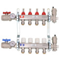 4 Loop Stainless Steel Radiant Heat Manifold w/ 1/2