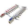 7 Loop Stainless Steel Radiant Heat Manifold w/ 1/2" Sharkbite Loops