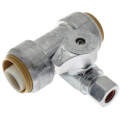 3/4" Sharkbite x 3/4" Sharkbite x 3/8" Compression Tee Stop (Lead Free)