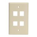 Product Image of Single-Gang Quickport, Wallplate For LaRGe Connectors, 4-port (Ivory)