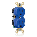 Product Image of Duplex Receptacle, Extra Heavy-Duty Split-Circuit, 1 Outlet "Controlled", 15A 125V 2P 3W (Blue)