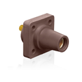 Product Image of 16 Series Female Panel Receptacle, Cam-Type, 90-Degree, Threaded Stud Length, 3/4", Taper Nose, 400A Max, Cable Range, #2 to 4/0 AWG (Brown)