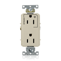 Product Image of Decora Plus Duplex Receptacle, Heavy-Duty Industrial, Split-Circuit, 15A 125V 2P 3W (Ivory)