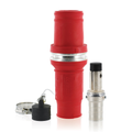 Product Image of Rhino-Hide Single Pole Male Connector (Contact, Insulator, & Dust Cap), Crimped, 444 MCM Cable, 1000V 796A Max (Red)